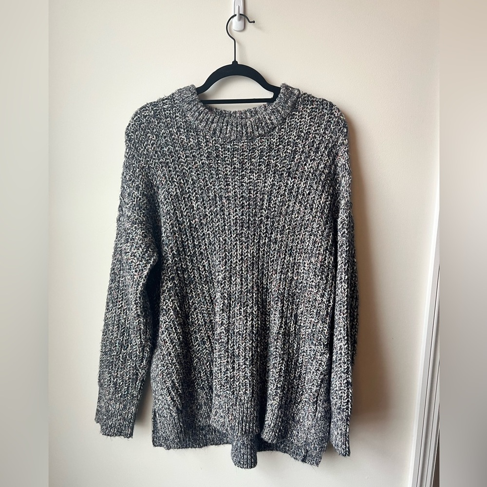 Aerie Oversized Desert Sweater in Multi Color Gray Size Small